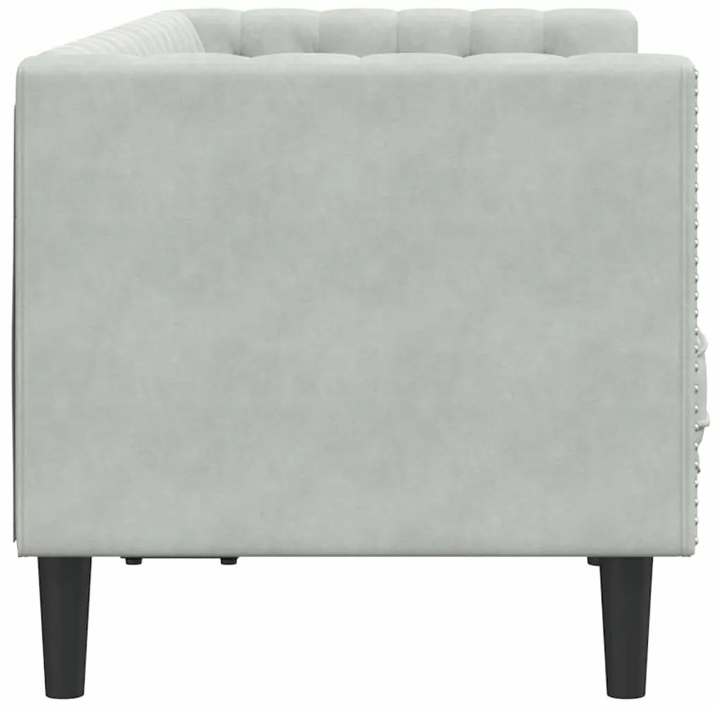 Chesterfield kanapé Világosszürke 174 x 74.5 x 70.5 cm Bársony