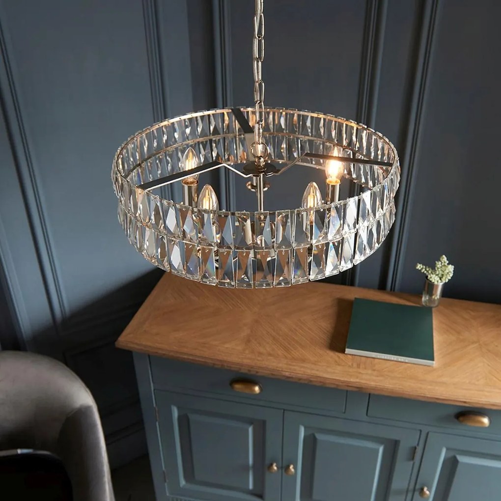 Endon glamour modern függeszték clifton nikkel átlátszó end104467