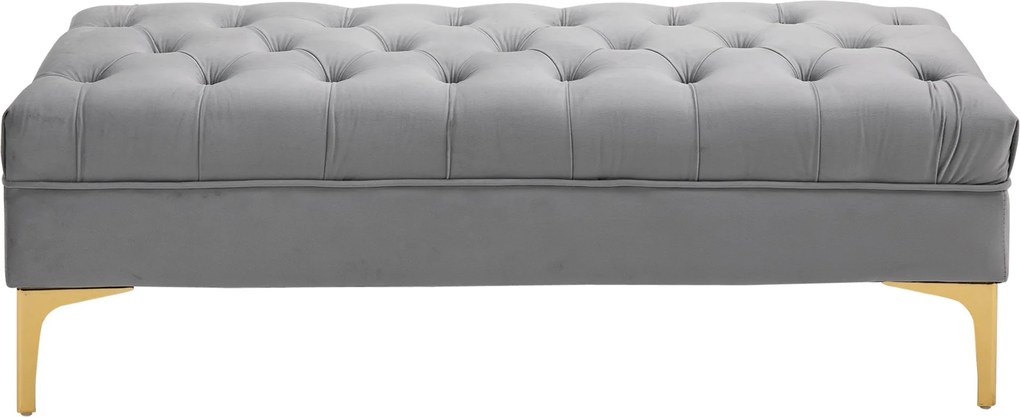 HOMCOM Pad, Ágy Pad, Cipő Pad Lábakkal, Hálószoba, Bársonyos Világosszürke 118 x 45 x 42 cm | Aosom