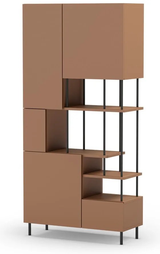 Téglavörös könyvespolc 84x175 cm Perla – Marckeric