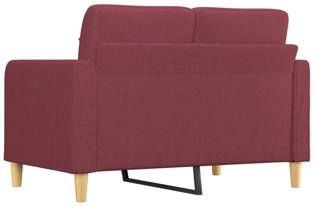kétszemélyes bordó szövet kanapé 120 cm