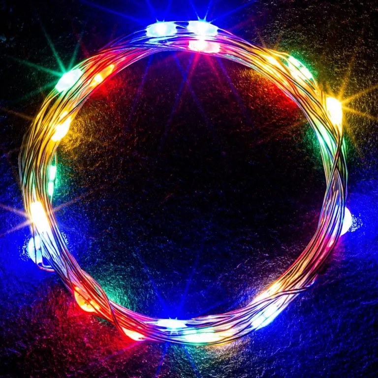 VOLTRONIC® LED lánc 10x 25 LED színes elem