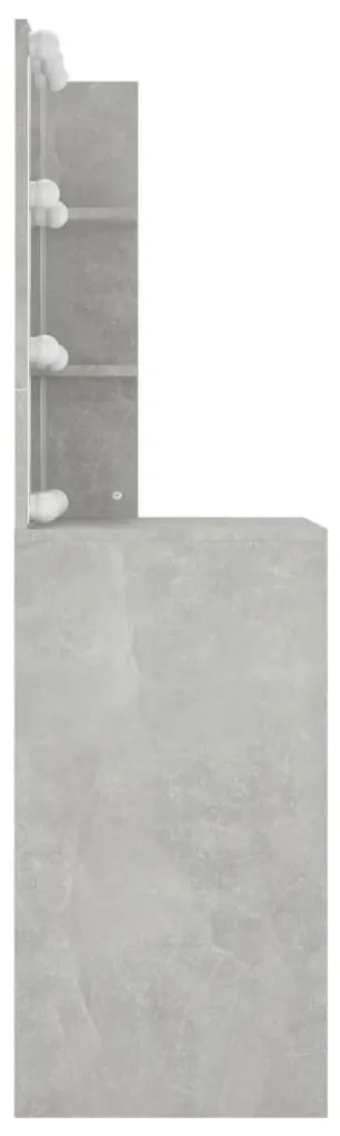 betonszürke fésülködőasztal LED-del 60x40x140 cm