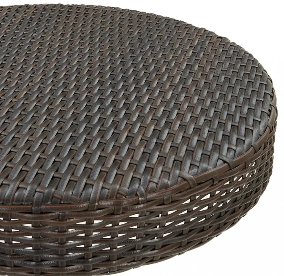 barna polyrattan kerti asztal 60,5 x 106 cm