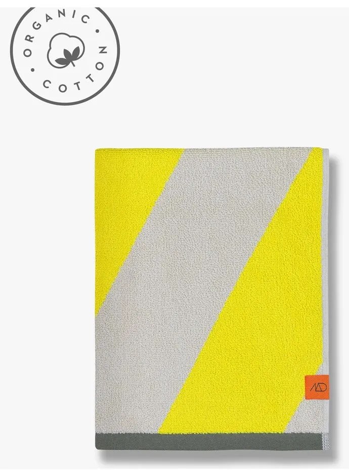 Sárga frottír bio pamut törölköző 50x90 cm Diagonal – Mette Ditmer Denmark