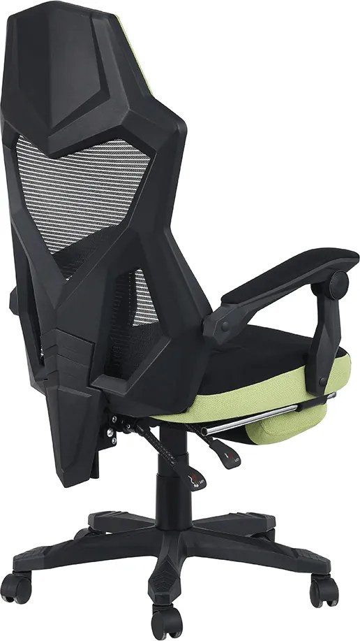 Irodai/gamer szék, fekete/zöld, teherbírás 150 kg, JORIK