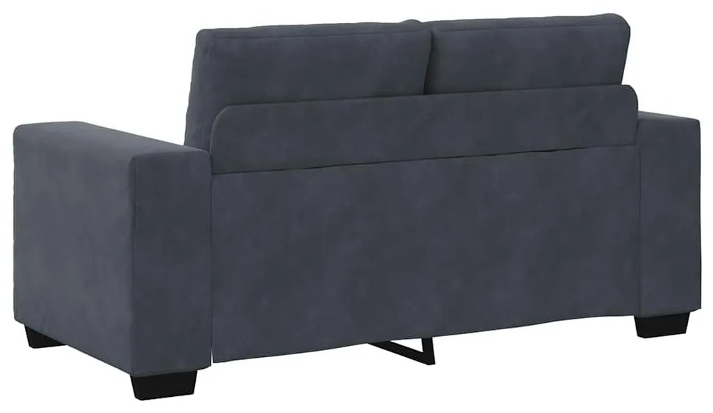 sötétszürke bársony loveseat kanapé 120 cm