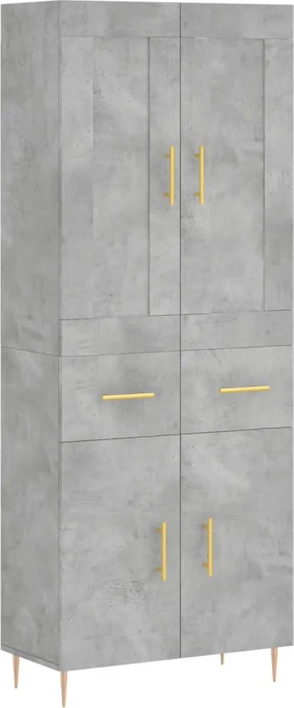 vidaXL betonszürke szerelt fa magasszekrény 69,5 x 34 x 180 cm