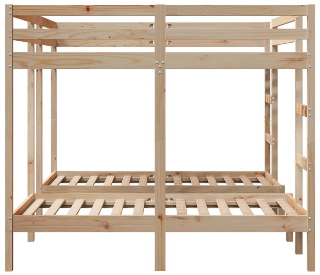 tömör fenyőfa tripla emeletes ágykeret 160x200/80x160 cm