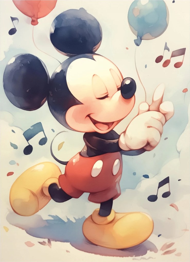 Vinil Fotótapéta Gyerekeknek Egér Lufi 184x254