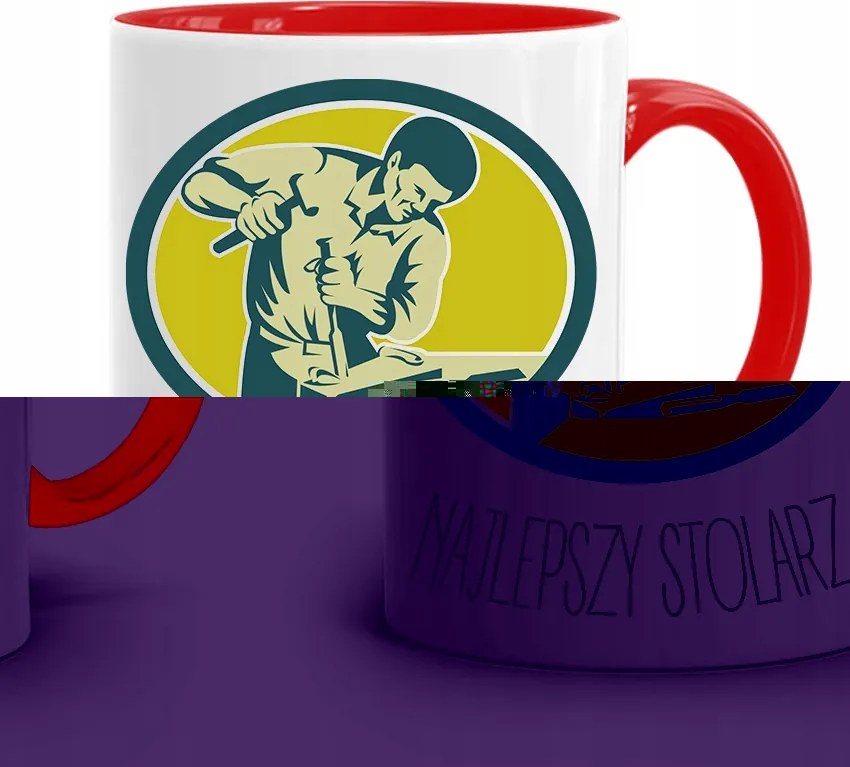 Piros Asztalos Ajándék Bögre A Legjobb Asztalos fényképes nyomtatással