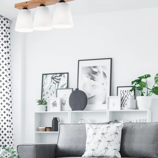 Felületre szerelhető csillár LULA 3xE27/60W/230V tölgy