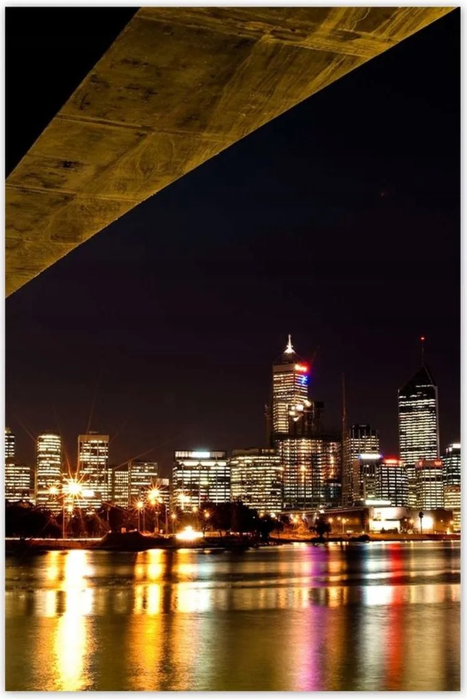 Poszterek 80x120 Éjszakai kép híddal