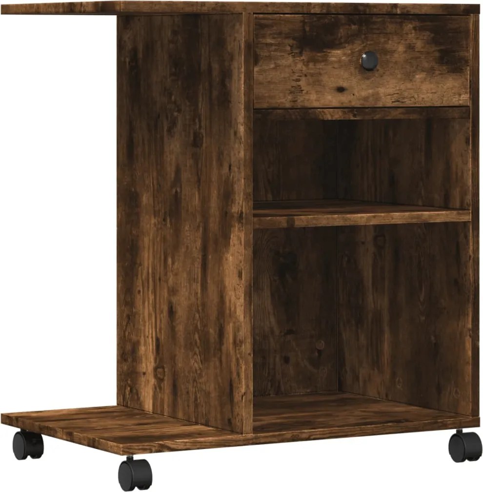 vidaXL füstös tölgy színű nyomtatóállvány kerekekkel 60x40x68,5 cm