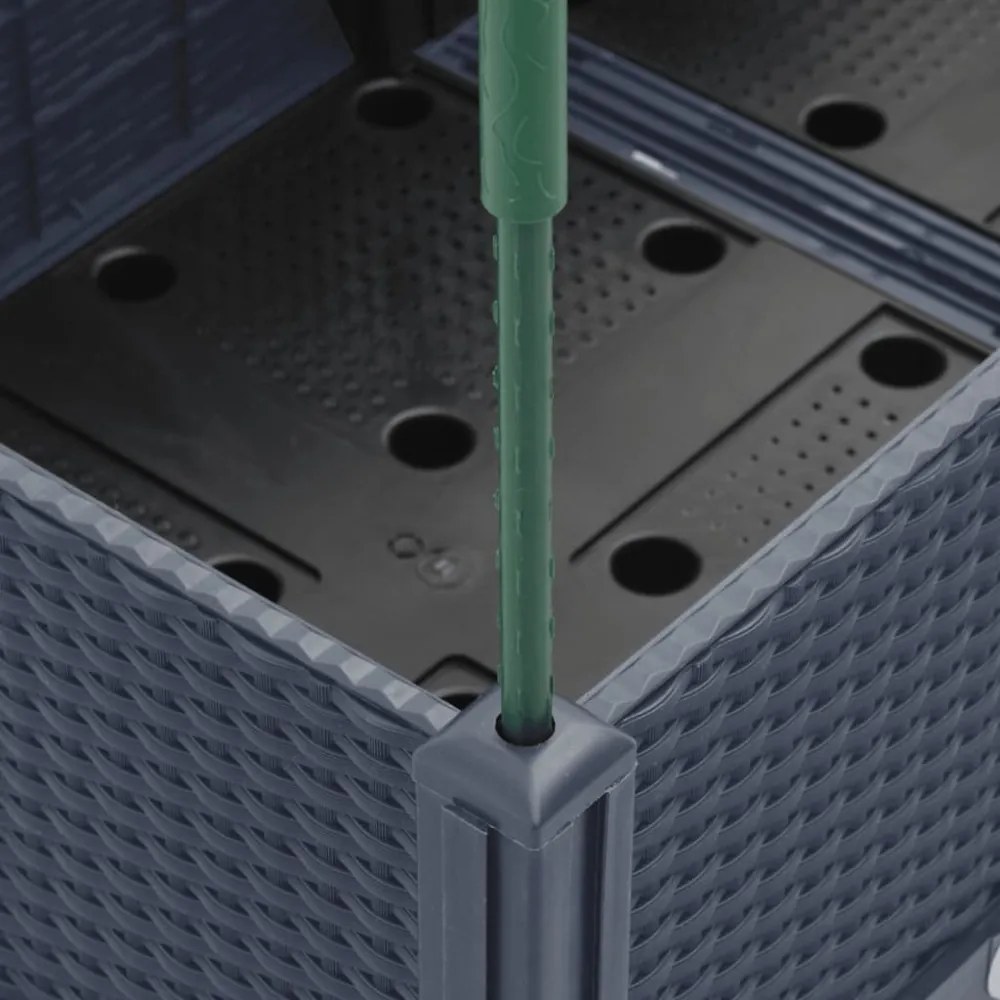 kékszürke polipropilén rácsos kerti ültetőláda 80 x 40 x 142,5 cm