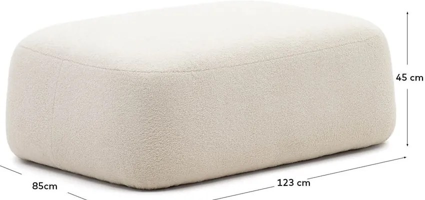 Krémszínű buklé puff Martina – Kave Home