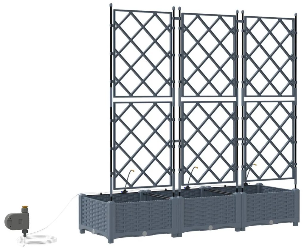 Kerti ültetők Világosszürke 120 x 40 x 126 cm Acél