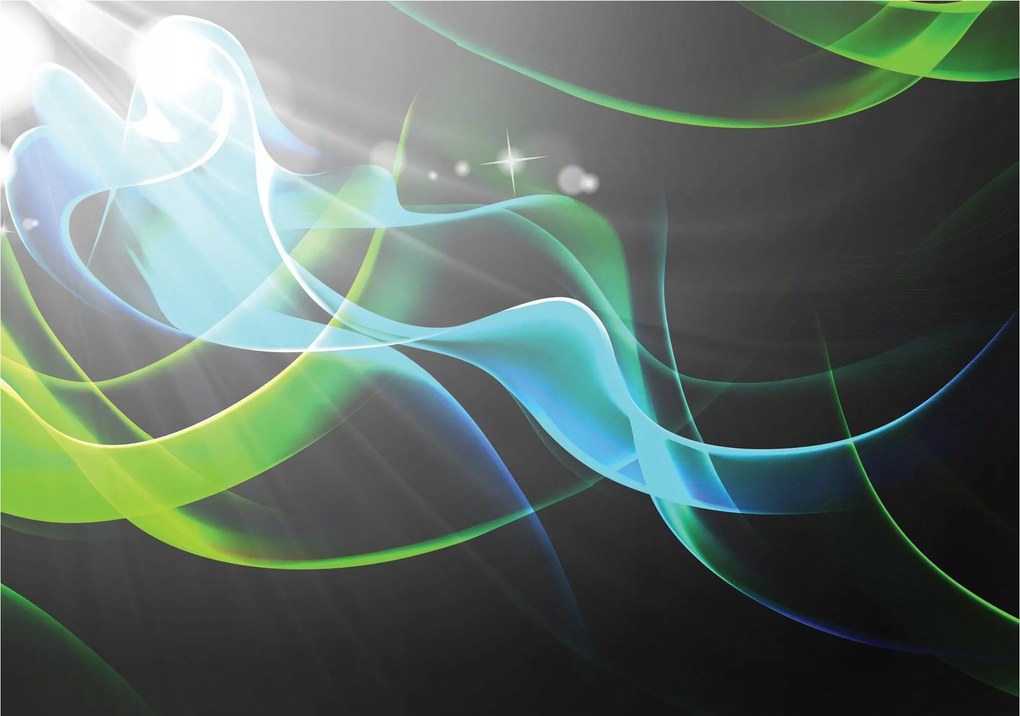 Fotótapéta Absztrakt hullámok kék-zöld vinil 208x146 +ragasztó