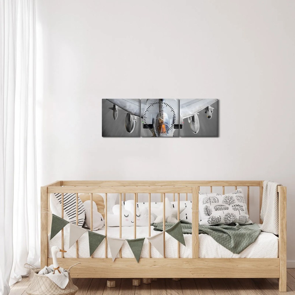 Kép - Vadászgép (órával) (90x30 cm)