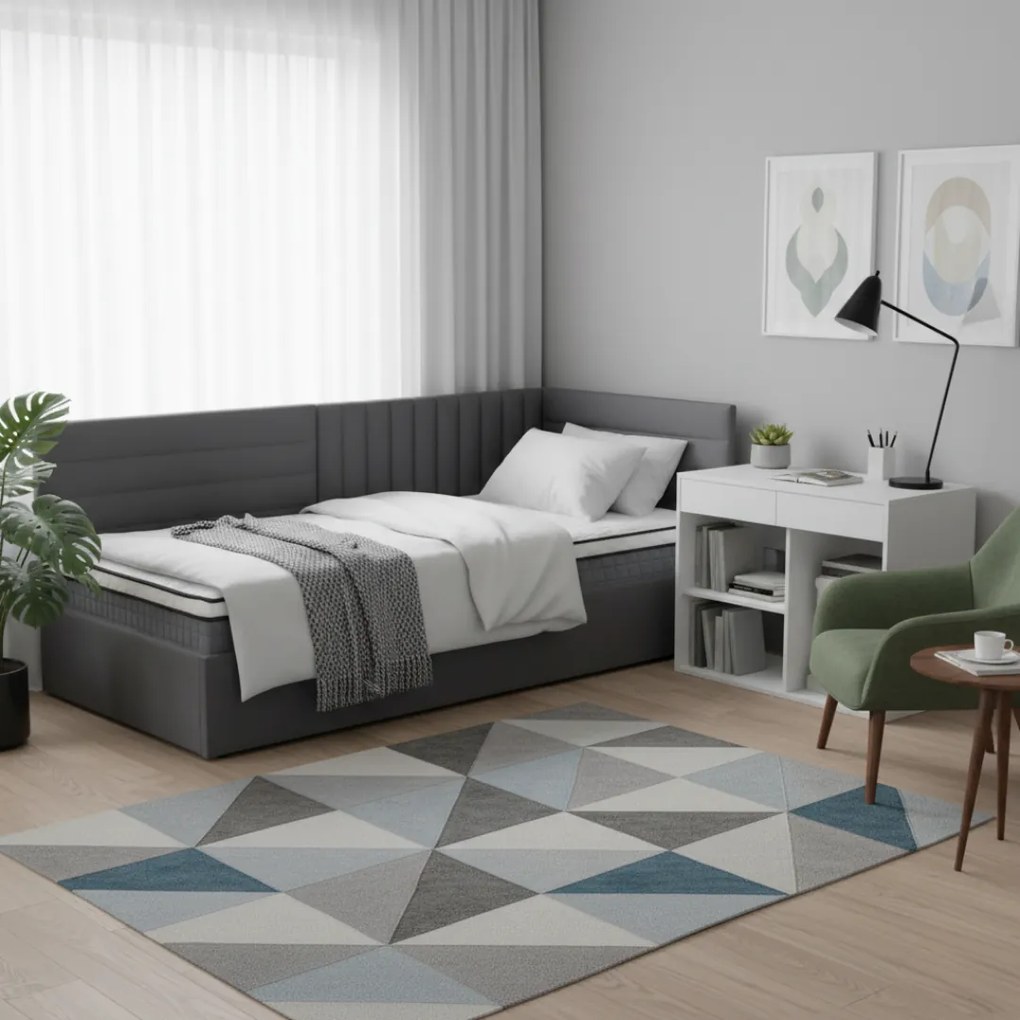 Ágy ágyráccsal, 90x200, szürke Velvet szövet, MEVIA