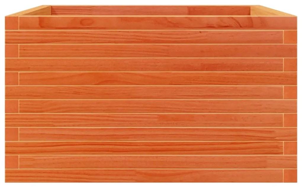 viaszbarna tömör fenyőfa kerti virágláda 80x80x45,5 cm