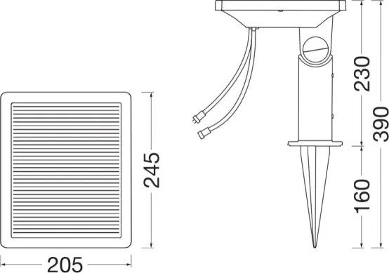 Ledvance - Hibrid Napelem ENDURA 24W/12V 2000 mAh IP67
