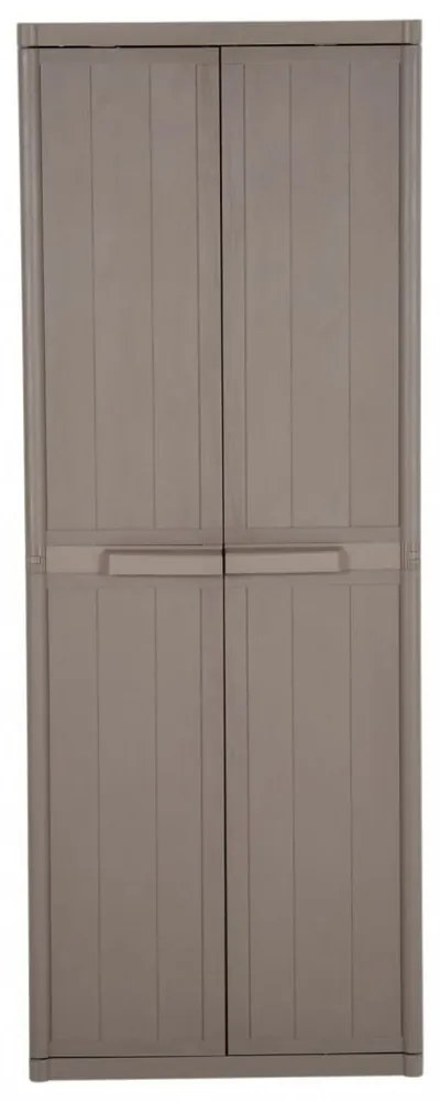 barna PP fahatású kerti tárolószekrény 65 x 45 x 172 cm
