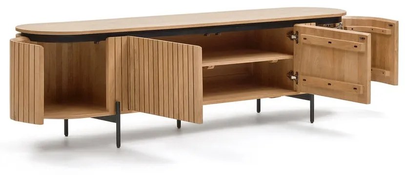 Természetes színű mangófa TV-állvány 200x55 cm Licia - Kave Home