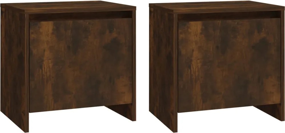 vidaXL 2 db füstös tölgy színű szerelt fa éjjeliszekrény 45x34x44,5 cm