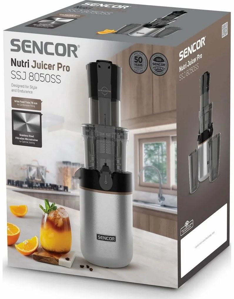 Sencor SSJ 8050SS csavaros gyümölcscentrifuga