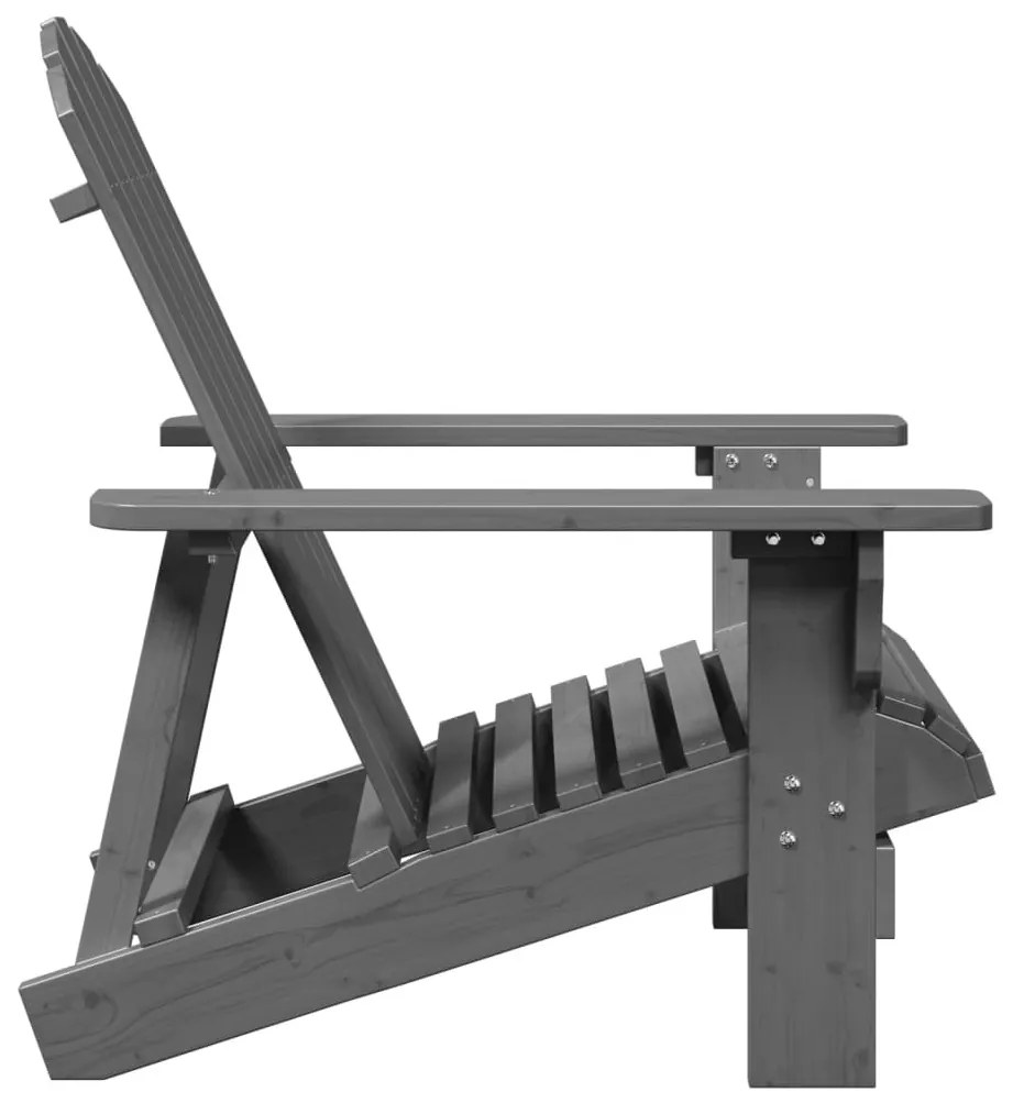 szürke tömör fenyőfa Adirondack szék 69 x 85 x 90,5 cm