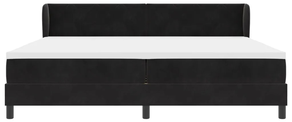 Boxspring Ágy Matrac Készlettel Fekete 200x200 cm Bársony