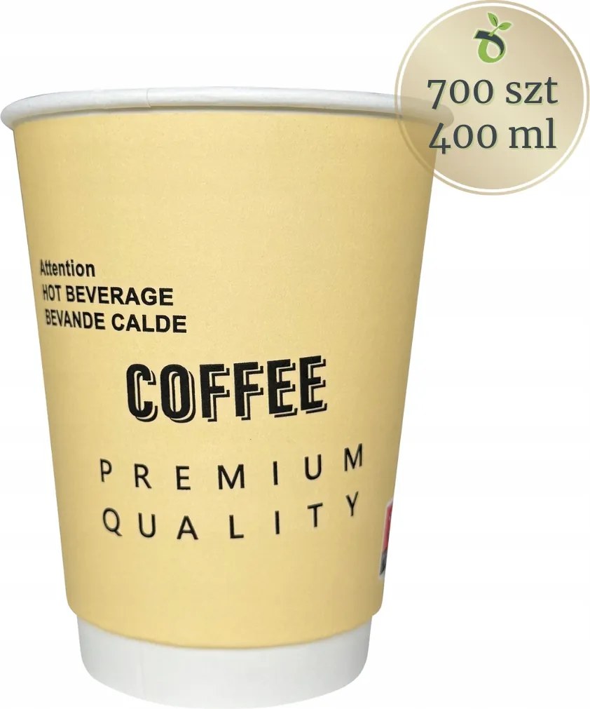 700 db Kávés papírpohár 400 ml kétrétegű Premium Quality