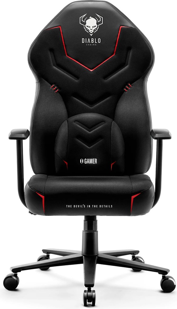 Gamer szék műbőr Normal Size, fekete-szürke: Diablo X-Gamer 2.0 Dark Obsidian