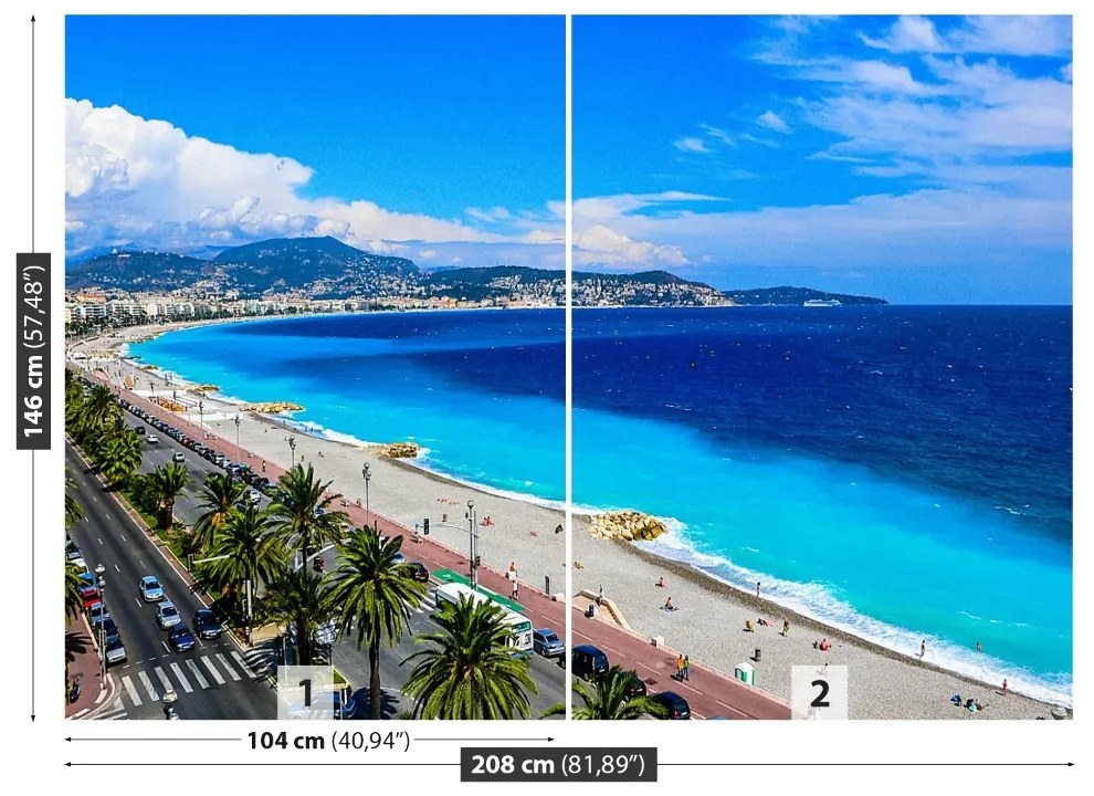 Fotótapéta Beach Nizza Franciaország 104x70 cm