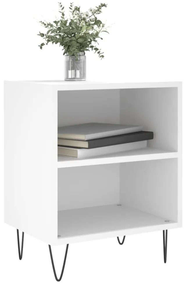 vidaXL 2 db fehér szerelt fa éjjeliszekrény 40 x 30 x 50 cm