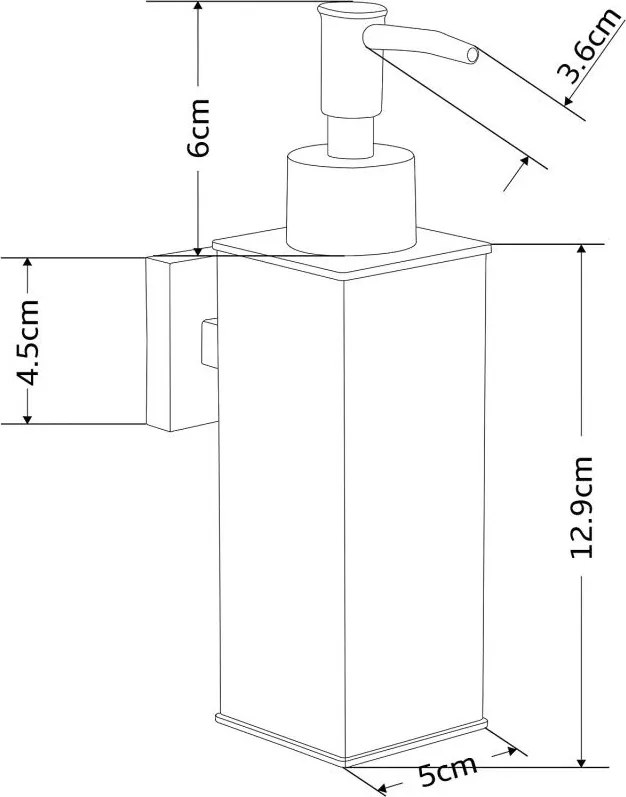 Mexen tartozékok, szögletes szappanadagoló, fekete, 70628-70