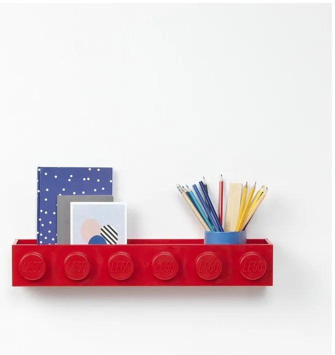 Sleek gyerek piros kisméretű fali polc - LEGO®
