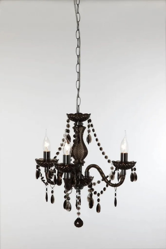 TRIO R11073002 LÜSTER Klasszikus Csillár Fekete, Ezüst E14 IP20