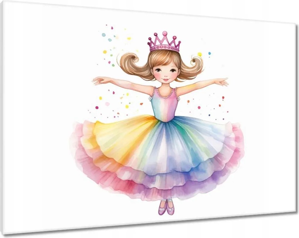 Vászonkép 100x70 Csinos hercegnő színes ruhában