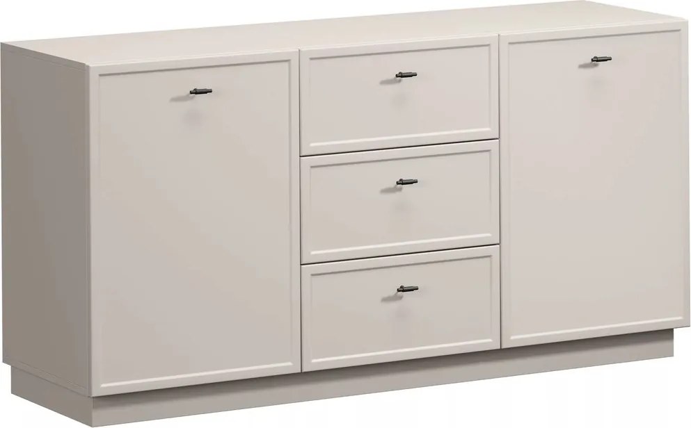 Lorini komód 150 cm fiókokkal - kasmír / fekete T-bar fogantyúk