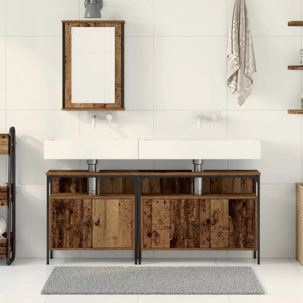 Fürdőszobai Mosdószekrények 3 pcs Barna 80 x 30 x 60 cm Faanyag