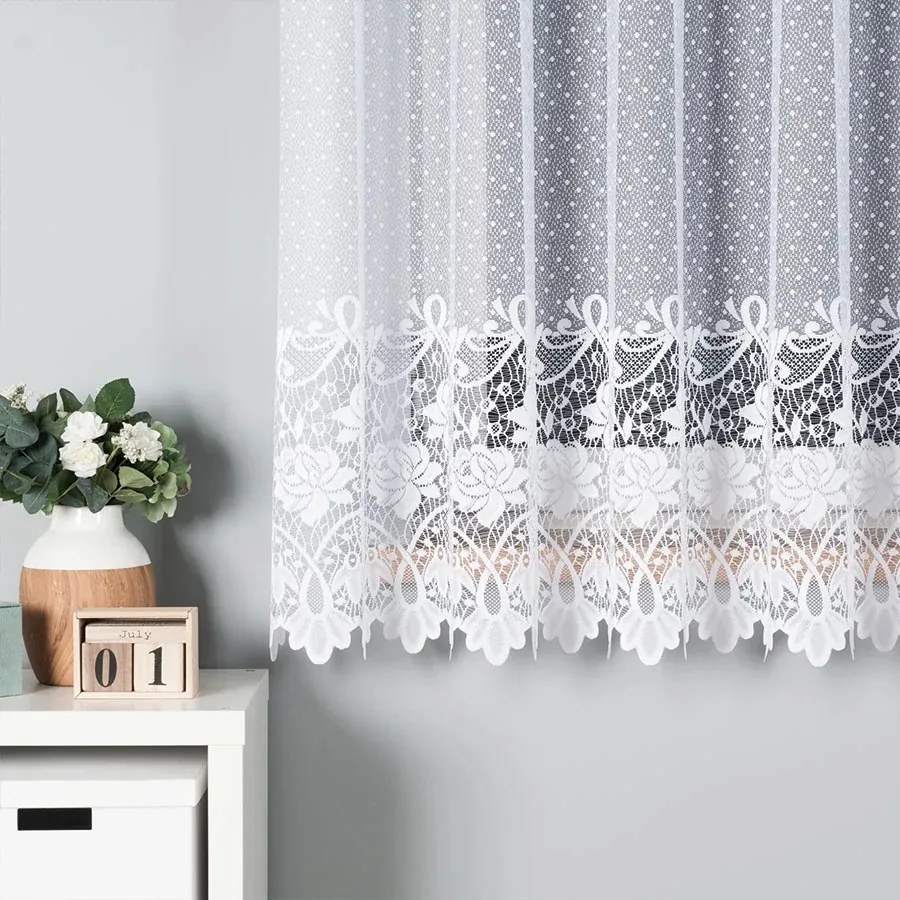 Függöny Zsakárd Meteráru Nappali Szalon Szoba Konyha 180cm fehér