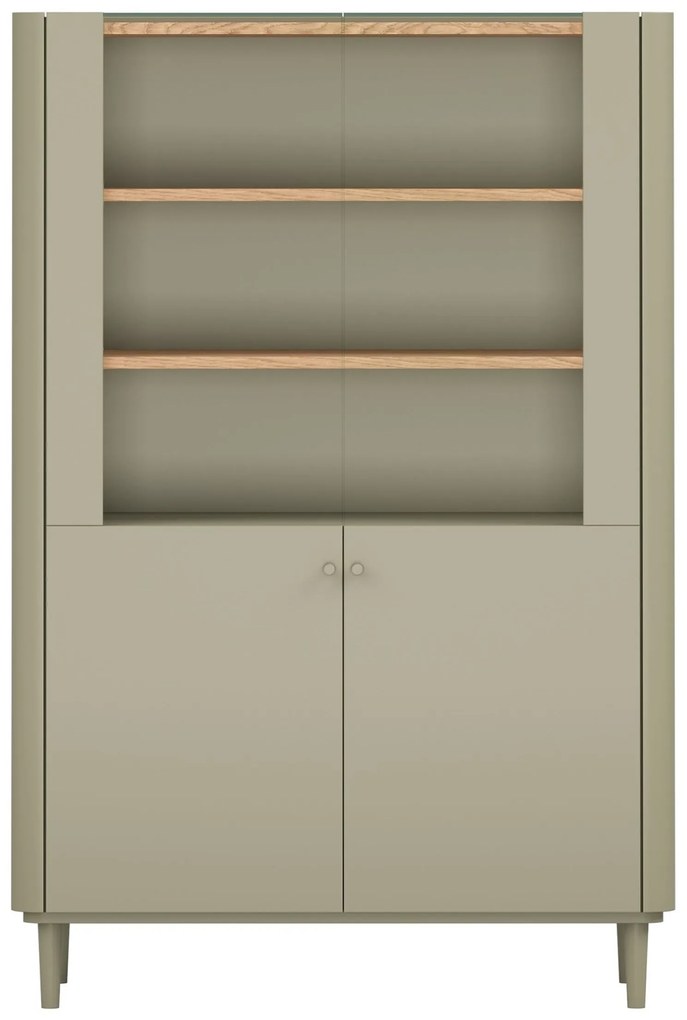 Elivo kétajtós lábas vitrin 100 cm - eukaliptusz / baltic dune tölgy