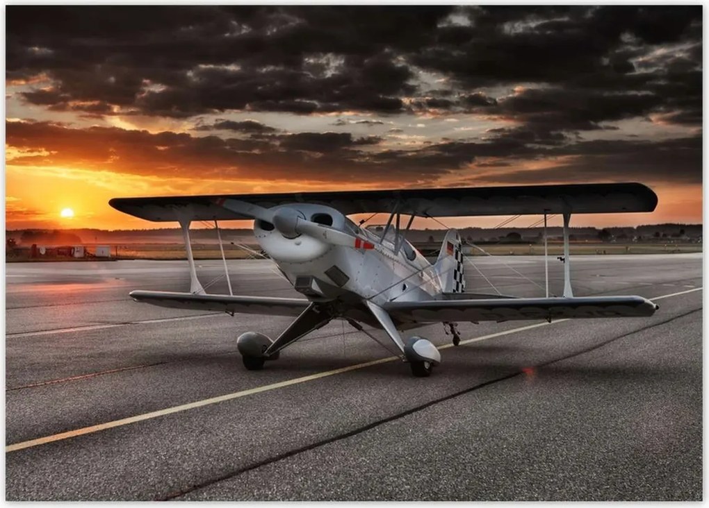 Poszterek 70x50 Repülőgép naplemente