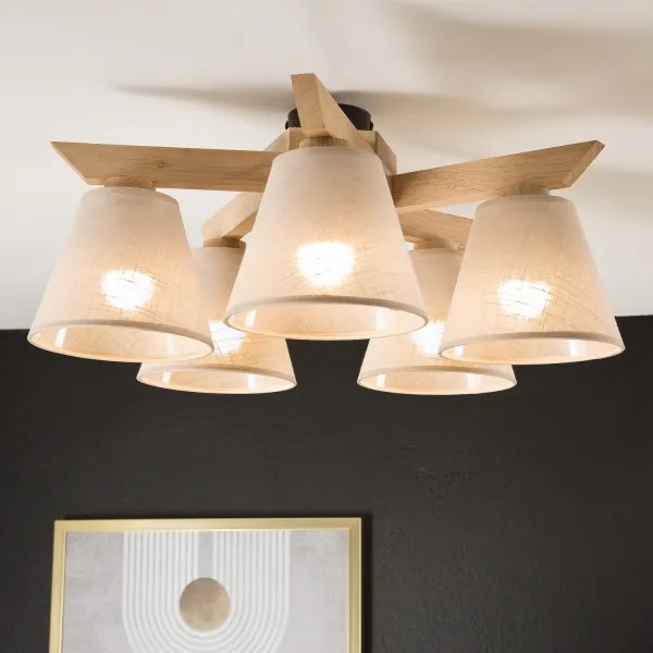 Mennyezeti csillár ANTONIO 5xE14/40W/230V tölgy