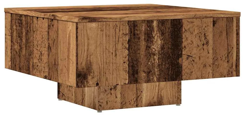 antik fa színű szerelt fa dohányzóasztal 60 x 60 x 31,5 cm