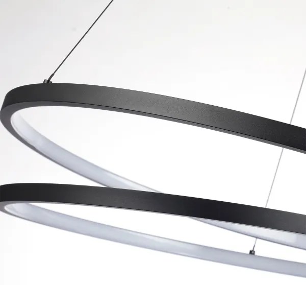 Brilagi-LED Dimmelhető kábeles csillár TWISTER LED/48W/230V átm. 50 cm fekete + távirányító