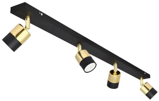 LED Spotlámpa TUBSSON 4xGU10/4,8W/230V fekete/arany