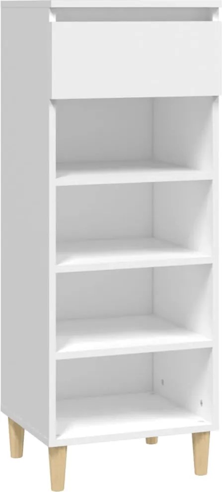 vidaXL fehér szerelt fa cipősszekrény 40x36x105 cm